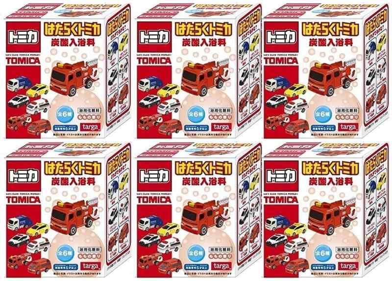 【6個セット】はたらくトミカ 炭酸入浴料 小さなトミカおまけ付き ももの香り