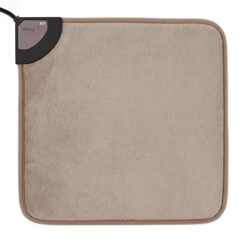 Mofua 電気ホットマット 40×40cm 一人用 足元マット 電気座布団 足元暖房 グレイジュ