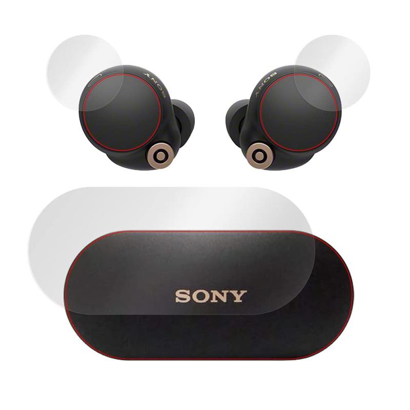 ミヤビックス SONY ワイヤレスノイズキャンセリングステレオヘッドセット WF-1000XM4 (ケース用・本体ボタン用2枚セット) 用 曲面対応 TPU 保護 フィルム 傷修復 衝撃吸収 低反射 OverLay FLEX