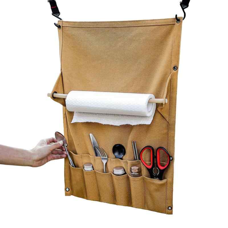NOELAMOUR カトラリーケース キャンプ アウトドア 吊り下げ カトラリー収納袋 吊り下げ収納 ペーパーホ..
