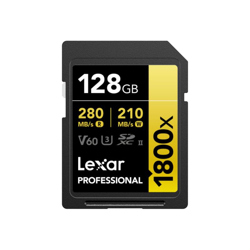 Lexar 128GB プロフェッショナル 1800x UHS-II SDXCメモリーカード(ゴールドシリーズ)。比類のないパフォーマンス - 最大280MB/秒の読み取り速度で高速データ転送を実現し、プロが迅速なファイルアクセスと効率的なワークフローを実現します。シームレスなキャプチャ - V60とU3スピードクラスで素晴らしい4K UHDとフルHDビデオを録画し、高解像度のコンテンツのスムーズで途切れることのない映像をします。大容量のストレージ容量 - 64GB、128GB、256GB、512GB、1TBを含むさまざまな容量から選択でき、豊富な写真やビデオライブラリに対応します。堅牢な耐久性 - 0.0 °C~150°Fの極端な温度でも確実に動作するように設計されており、多様な環境条件下で貴重なデータを保護します。互換性の向上 - SDXC UHS-IIモジュールタイプは、幅広いプロフェッショナルカメラやデバイスとの幅広い互換性をし、多用途に使用できます。