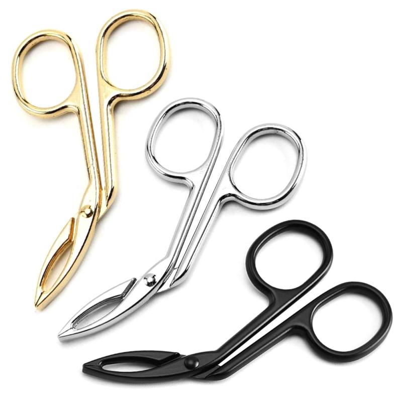 3個入り ハサミ型毛抜き 鋏型 曲げヘッド 眉毛 はさみ シンプル ハサミ型毛抜き 毛抜きハサミ 化粧工具..