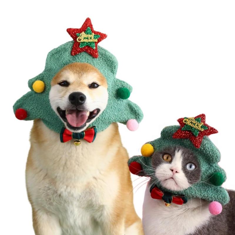 ペット服 ペット用 クリスマス帽子 コスチューム 帽子 クリスマスツリー コスプレ 猫用 犬用 可愛い サンタ帽子 クリスマスコスチューム 写真撮影 コスプレ 仮装 可愛い