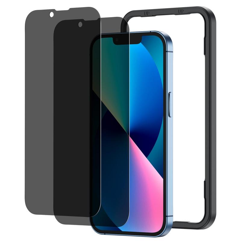 NIMASO 覗き見防止 フィルム iPhone 16e /iPhone 14 /iPhone 13 Pro/iPhone 13 用 ガラスフィルム アイフォン 16e /14 / 13 / 13プロ 対応 強化ガラス 保護フィルム ガイド...