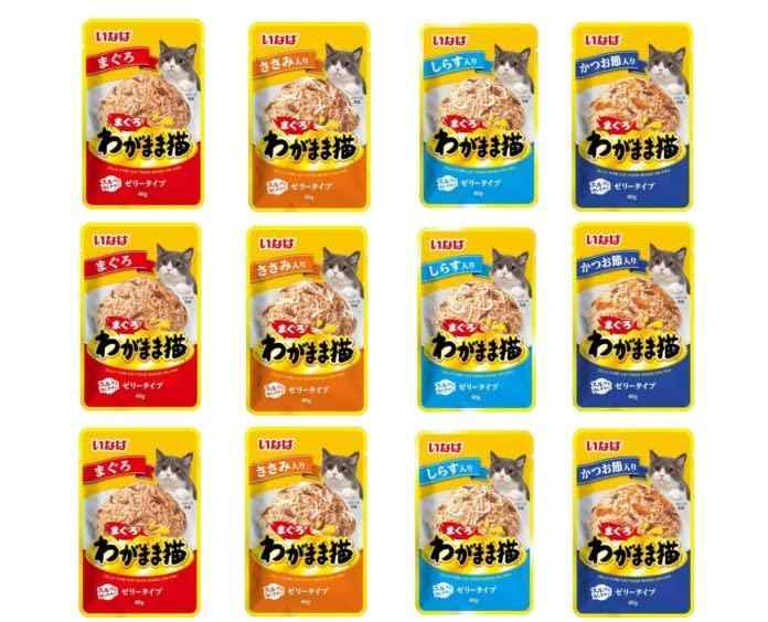 いなば パウチ わがまま猫 まぐろ (まぐろ かつお節入り ささみ入り しらす入り) ゼリータイプ 40g ア..