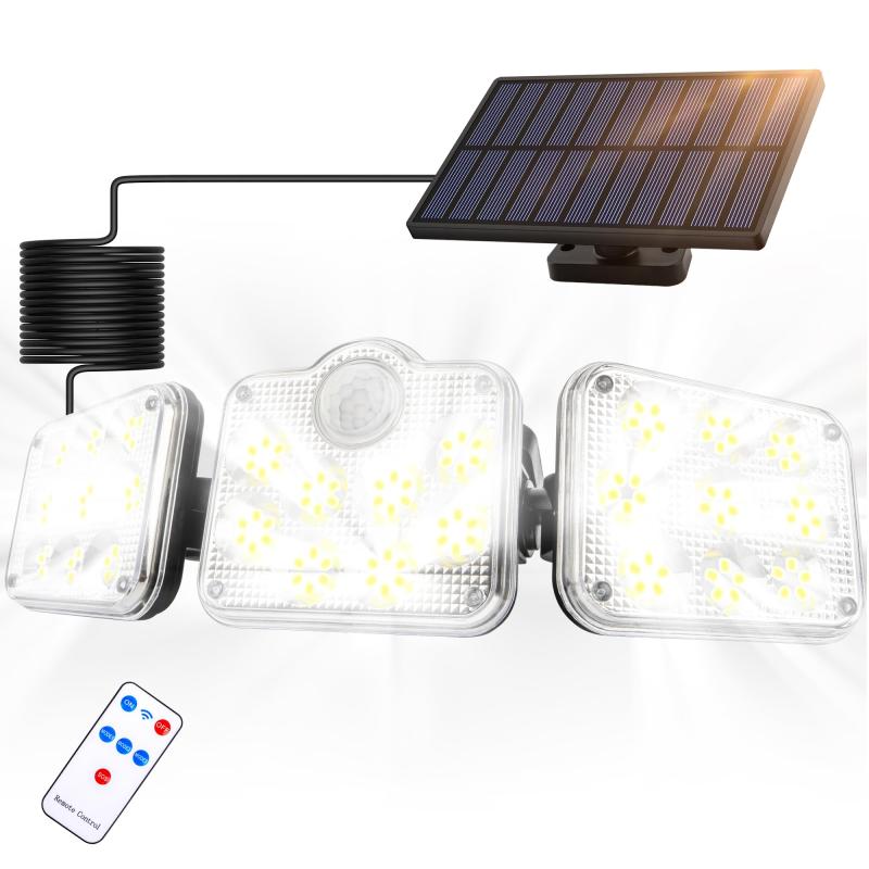 ソーラーライト 屋外 防水 センサーライト 超高輝度 5M延長コード IP65防水