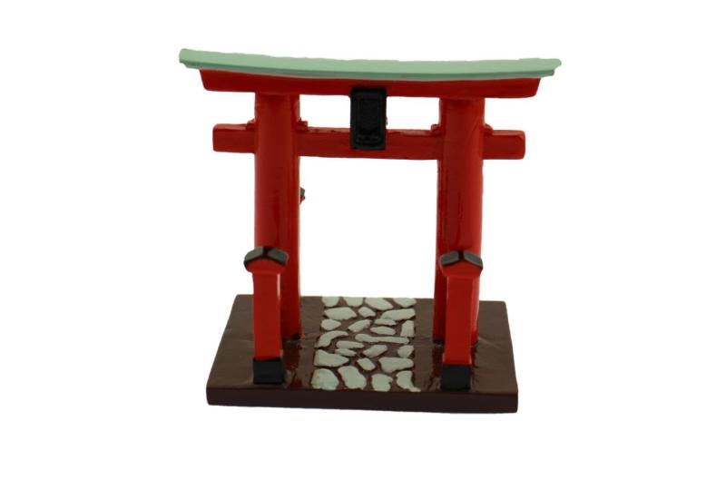 Pet Goods - speed mao シンプル ミニチュア 鳥居 神社 置物 模型 水槽飾り としても 水色 黒