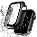 NIMASO 41mm 防水ケース Apple Watch Series 9 / 8 / 7 41mm 用 保護カバー アップルウォッチ9 /8 /7 41mm 対応 ガラスフィルム 一体型 PC素材 (ブラック) NWC21L419