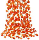 CQURE 人工カエデの葉 人工紅葉 紅葉の造花 ホーム結婚式暖炉パーティーのための人工紅葉ガーランド感謝祭 クリスマス 飾り 装飾 ライト ストリングライト カエデの葉 秋 デコレーション 葉