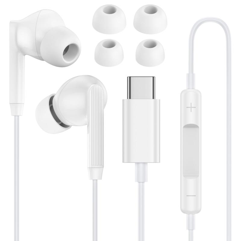 タイプc イヤホン 有線【業界初売り iphone15/16対応 】有線イヤホン HiFi クリア通話 イヤホンマイク 快適な装着感 apple type-c 人間工学 usb c 絡み防止 遅延なし タイプシー 重低音 リモコン付き