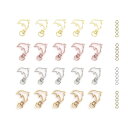 YFFSFDC キーホルダー金具 20個 回転カン付き ワンタッチキーホルダー カワイイ DIY用パーツ 手作り キーリング シルバー ゴールドなど4色