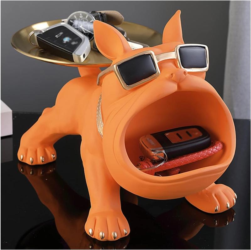 乐天商城 - 玄関収納キーホルダー鍵置きキーホルダー小物入れ卓上収納ボックステーブル上収納ボックス玄関テーブル用キーホルダー、収納キャンディーボウル、オフィス用キャンディーボウル、パグ