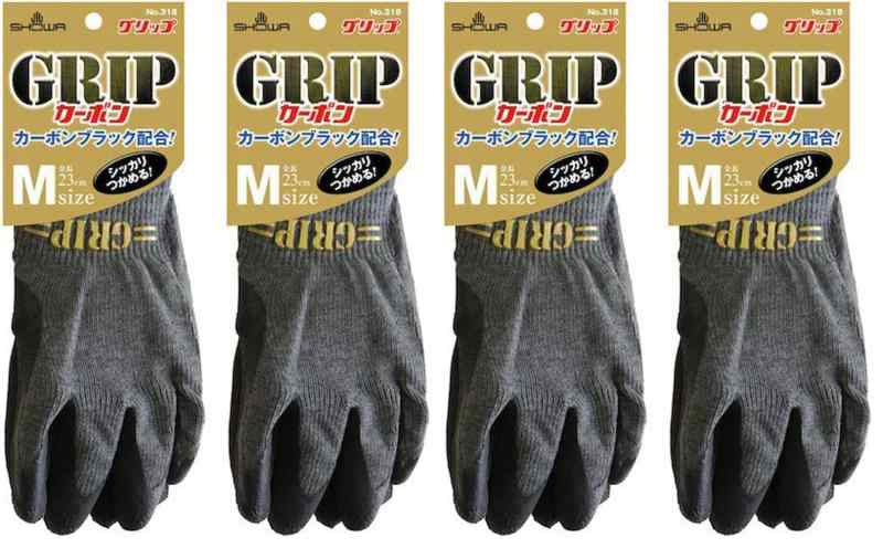 乐天商城 - ショーワグローブ 作業用手袋 No.318 グリップカーボン ブラック 1双 2個セット