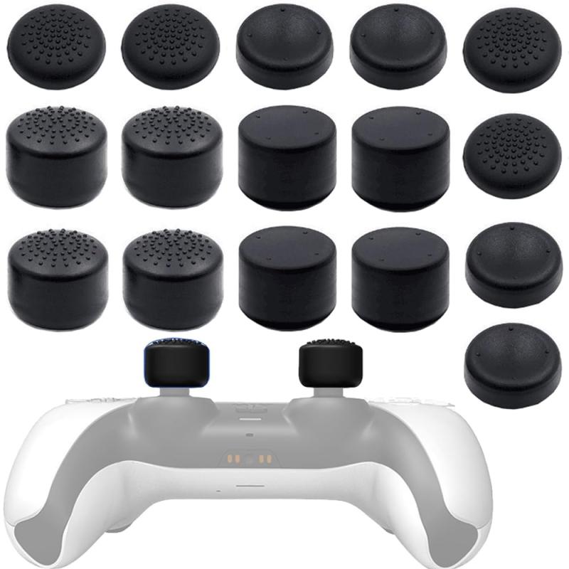 PS5コントローラーに対応 PS4コントローラーに対応 スティック カバー ジョイスティック 高さを増す 凸面 凹面 滑り止め 耐摩耗性 コントローラー ジョイスティック キャップ スティックキセット内容：スティックキャップ4種類の高さ各4個、合計16個の大容量セット；材質：シリコーン；カラー：ブラック；4種類の高さ、外側にカーブしたもの（凸型）、内側にカーブしたもの（凹型）、平らなもの、高いもの。誰にでも適したアタッチメントがあります。グリップ上面のバンプテクスチャーデザインは、親指を中央に配置し、ゲームプレイ中の指の滑りを防止します。入力の正確性と反応性を高め、シュート精度を向上させます。人間工学に基づき、プレー時に最適化されています。取り付けが簡単：ロッカーキャップの縁を上に向け、ロッカーに被せ、縁を下に向けるPs4コントローラーに少し斜めにしてから、スティックに回して取り付けます。フィット感を向上させたことで、ジョイスティックキャップのホールド感は抜群です。Ps4サムスティックアタッチメントはあなたのPs4コントローラをより良いグリップにし、プレイ中により多くのコントロールができるようにします。このアタッチメントのおかげで、親指でより多くのグリップを握ることができます。グリップのジョイスティックにボタンキャップを装着することで、指への負担を最小限に抑え、操作時の可動域を向上させ、ゲームプレイ時の快適性も向上させます。互換性：PS5、PS4、コントローラーに適していますが、Nintendo Switch Joy-ConまたはSwitch Liteコンソールには適していません。Ps4アナログスティック用アタッチメントは、グリップ力を高め、より快適なゲーム体験を提供します。もう滑ることはありません