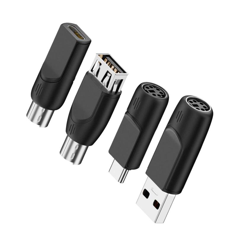 CY 4個/ロット USB 2.0 Type-A Type-C USB-C - PS2 キーボード PS/2 マウス オス - メス アダプタ Mini-Din 6ピン