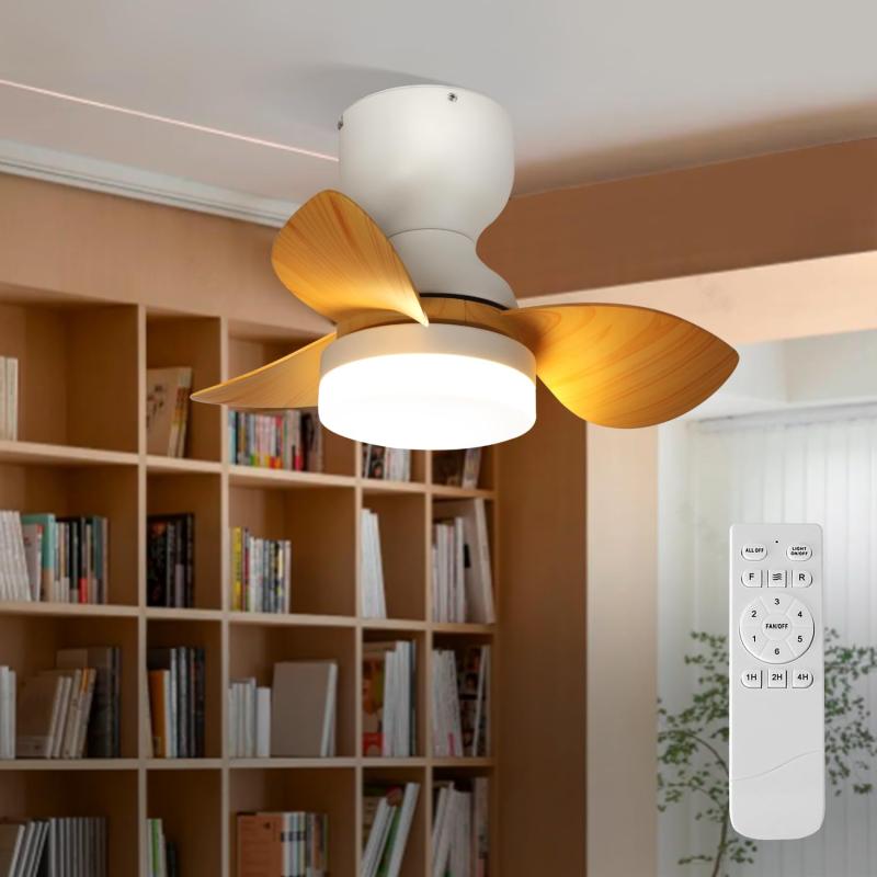 乐天商城 - シーリングファンライト LED-ファン リモコン付き 木目調 風量調節 空気循環 LEDチップ内蔵 静音DCモータ 天井ファン 3段階調色 風量6段階調節