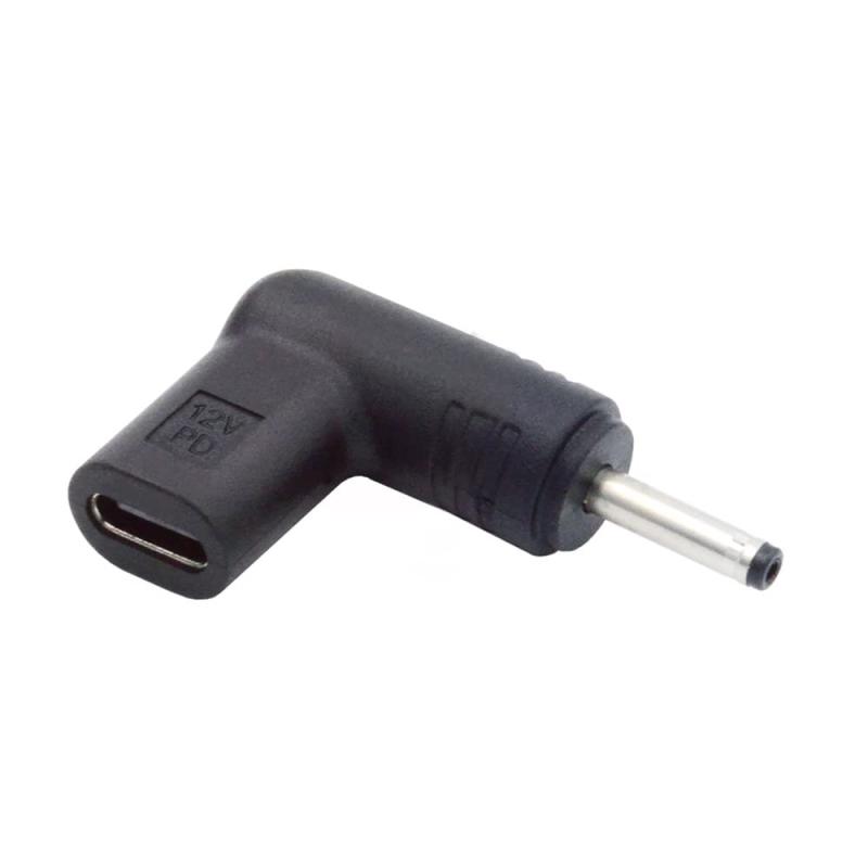 Cablecc USB 3.1 タイプ C USB-C メス - DC 12V プラグ アダプター 90 度角度付き PD エミュレーター トリガー