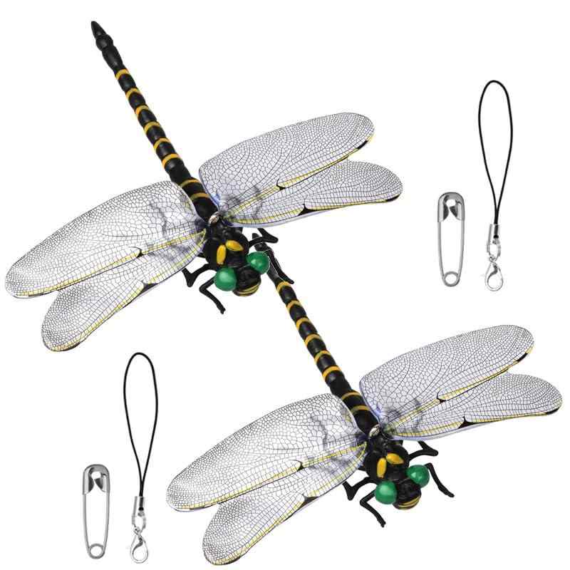 【送料無料】Ikiretmua オニヤンマ おにやんま 虫よけ 12cm リアルなトンボ模型 トンボのおもちゃ トンボフィギュア 蜻蛉モデル 2025型 色：黒2個セット