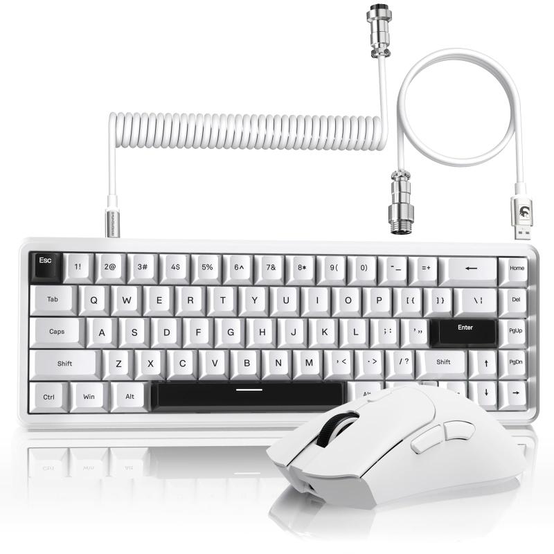 MAMBASNAKE×ATTACK SHARK X65HE+R1 ゲーミングキーボードマウスセット 65% 磁気軸ラピッドトリガー RGB 8Kポーリングレート / 超軽量59g 無線マウス PAW3311 18000DPI 2.4G/Bluetooth