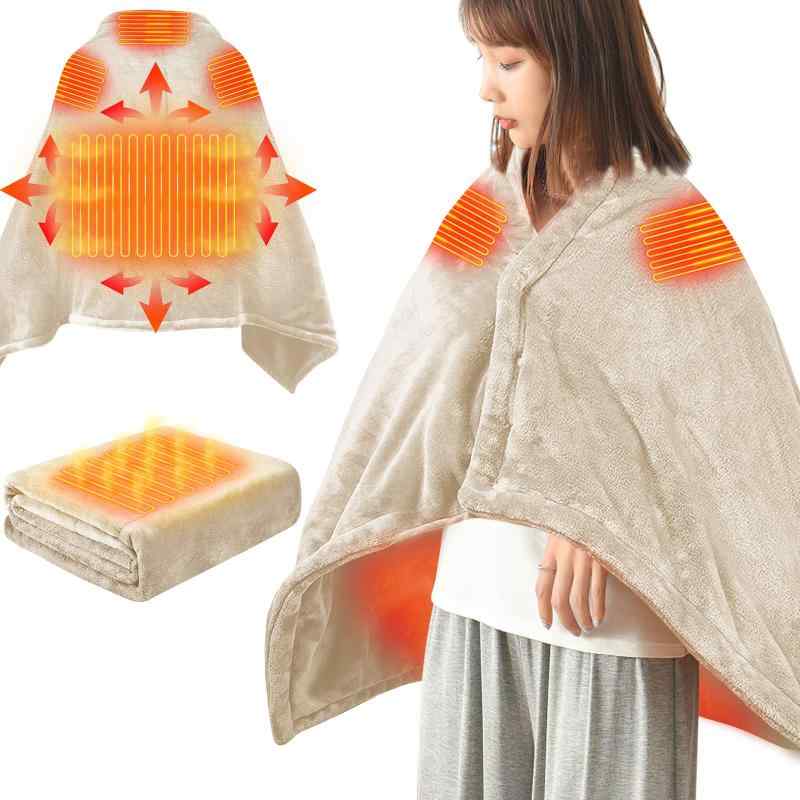 乐天商城 - ARZER 電気毛布 ひざ掛け 【掛け敷き兼用 ダニ退治 洗える 多用途】電気ブランケット usb 膝掛け 150*80CM 両面フランネル生地 3段階温度切替 電気ひざ掛け毛布 速暖 大判 ブランケット 電気ひざ