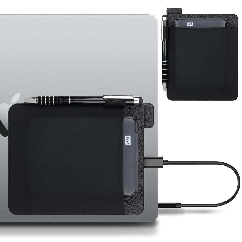 Lacdo ポータブル外付けハードドライブスリーブ ノートパソコン用 再利用可能な接着剤付きスティックオンポーチ Seagate UnionSine 東芝 WD LaCie 外付け2.5インチHDDハードドライブキャリーケース