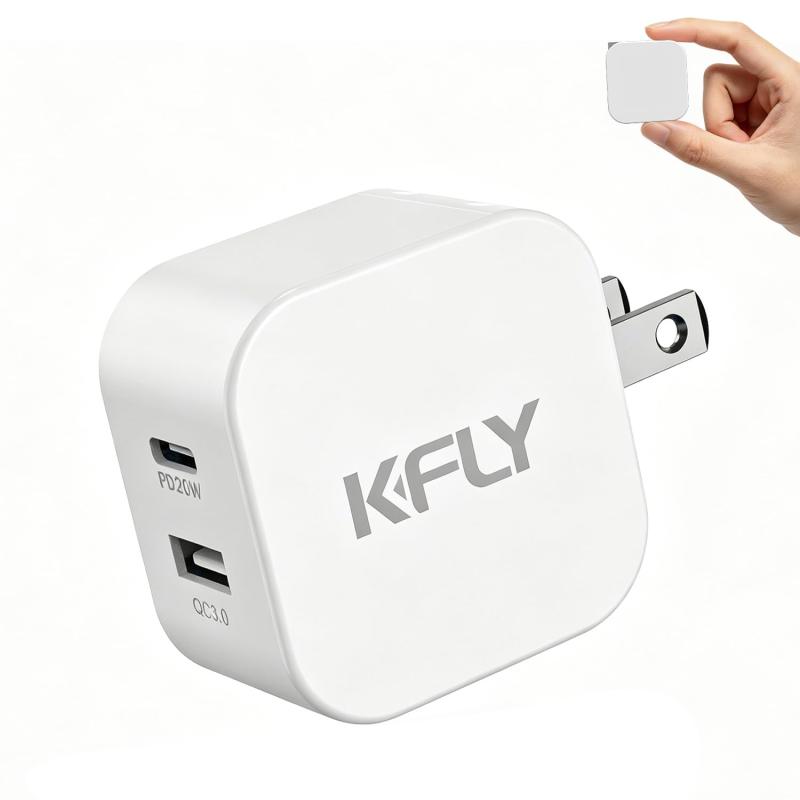 KFLY タイプC充電器 Type-C ACアダプター 20W USB PD3.0 急速充電器 iPhone17/16/15対応 2ポート Type-C 20W USB-A 18W 2台同時充電 100~240V 折りたたみ式プラグ GaN 窒化ガリウム PSE適合 コンパクト 携帯 コンセン💖【ac アダプターPSE認証済で安心・安全】証明書番号: JD 50612926,スマホ 充電器PSE（電気用品安全法）認証を取得しており、安心してご使用いただけます。アンドロイド 充電 器，充電保護システムと耐火素材により、過充電、過放電、過熱やショートによる損害を防ぎ、同時に、熱くなりにくい構造で安心してご使用いただけます。KFLY iphone17 充電器 折りたたみ，お使いの機器と家族の安全をしっかり守ります。⚡【充電 器 2 ポート高速かつ効率的な充電体験をお楽しみください】iphone 充電器 タイプ c PD 20W USB-C 電源アダプターを使用すると、自宅、オフィス、外出先などどこでも、スマートフォンやタブレットを驚異的な速度で完全に充電できます。ac アダプター Type-Cポートから20W／Type-Aポートから18Wのパワーデリバリー（PD）出力で、充電時間を大幅に短縮します。ac アダプター 2ポート同時充電ではMAX15Wの出力が可能。iPhone 11 Pro Maxであれば、たった30分間の充電で50%までチャージすることができます。従来の5W ac アダプターと比べると、その差はなんと2倍以上。iPhone 8以降のモデルとの組み合わせでも、ac アダプター急速充電機能を活かすことができます。iPhoneの急速充電以外、アンドロイド 充電 器、スマートフォンでは、XperiaやGALAXYなどの急速充電規格をはじめとする、様々な急速充電に対応しております。👍【アダプター 急速 充電，次世代半導体GaN採用】KFLY ac アダプター 急速充電器 usb,高耐圧GaN（窒化ガリウム）チップの採用により、高出力ながらも手のひらサイズを実現。iphone 充電器 タイプ c，旅行や出張、日常使いに、どこへでも気軽に持ち運べる圧倒的な携帯性を提供します。👏【iphone17 充電器 折りたたみ式デザイン】KFLY 20w usb cスマホじゅうでんき type c急速 電源アダプタ未使用時は電源プラグを折りたたんで本体に収納できるので、コンパクトに持ち運べます。💯【KFLYタイプ c 充電器品質】：ac アダプター タイプc 充電器 20W 2ポート USB 急速充電器*1個、安心の12ヶ月つき。KFLYアンドロイド 充電 器 ac アダプター 品質と安全性を第一に考えたものづくりを心がけており、信頼できる製品として自信を持ってお届けします。購入後のアフターケアも充実しているので、初めての方にもおすすめです。