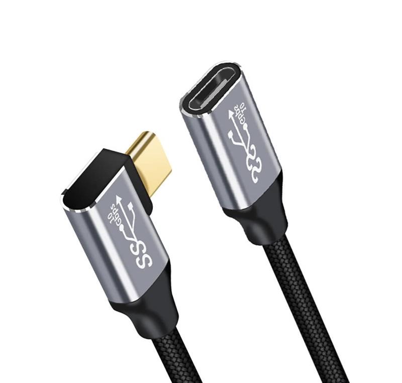 Koommon USB type C 延長ケーブル オーディオビデオ出力 タイプC 延長コード PD対応 100W/5A 超急速充電 USB 3.1 gen2 10Gbps高速データ転送 タイプ Cメスから USB C オス変換延長コード ナイロン編み