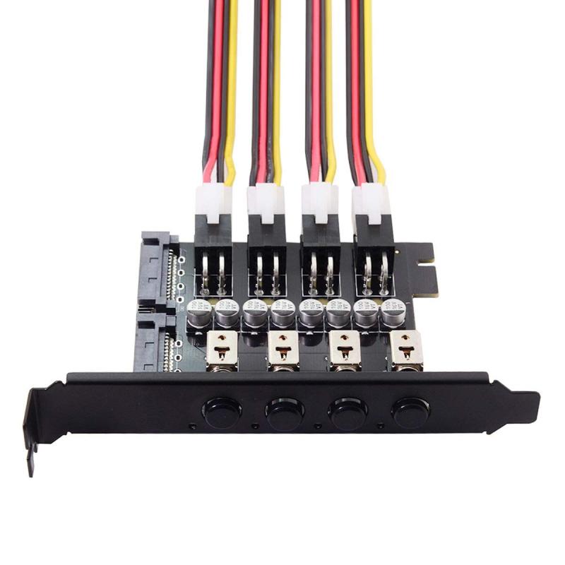 JSER PCI-E - 4ポート SATA 3.0 ESATA PCIE SATA3 6Gbps 拡張カード PCI-E