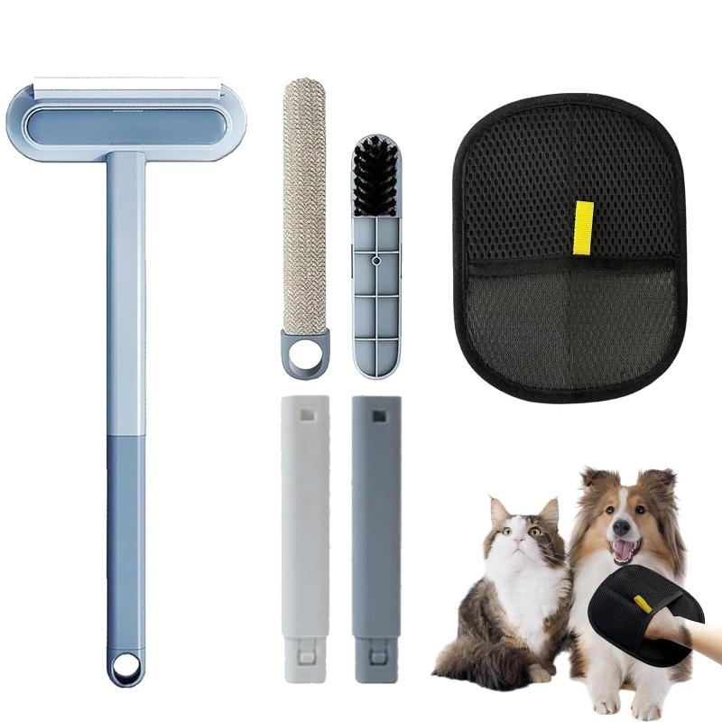 2個 猫の毛取りブラシ ペット用静電毛取り手袋 犬毛取りクリーナー 繰り返し使用ペット 抜け毛グローブの手袋猫犬ウサギ カーペット/寝具/シート/ソファー車用/毛対応 洗剤不要 (2個)