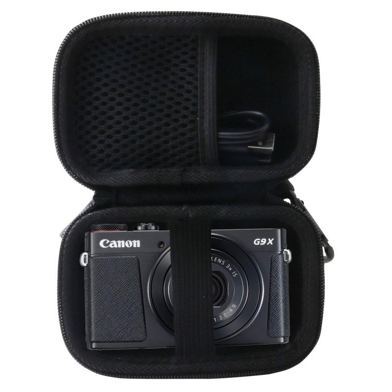 Canon(キヤノン) PowerShot G9 X / G9X mark2 デジタルカメラ専用収納ケース-WERJIA .JPCanon(キヤノン) PowerShot G9 X / G9X mark2 デジタルカメラ専用収納ケース-WERJIA .JP材質：耐久性のある高級ハードEVA素材、優れた肌触り、中身の柔らかい保護。用途：保管保護、汚れ、衝撃、磨耗を防ぐことができ、ハードシェルは耐衝撃性、防塵、半防水性能を持ち、中身を保護することができます。デザイン：コンパクトで軽量なデザイン、持ち運びや保管が簡単、旅行や家庭での保管におすすめ。インナーサイズ：11CM*6.5CM*5.5CM ご注意: だけ収納袋で販売（機器および付属品は含まない）