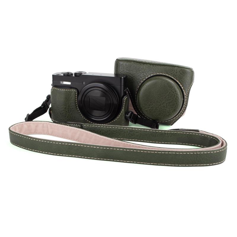 乐天商城 - MUZIRI KINOKOOケース Panasonic Lumix DC-TZ99デジタルカメラ用 PUレザー保護カバー Lumix TZ99用 取り外し可能なキャリーケース 調節可能なショルダーストラップ付き