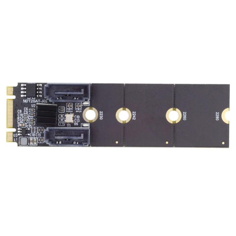 Xiwai NGFF Key B+M PCI Express to SATA 3.0 6Gbps デュアルポート アダプター コンバーター ハードドライブ拡張カード