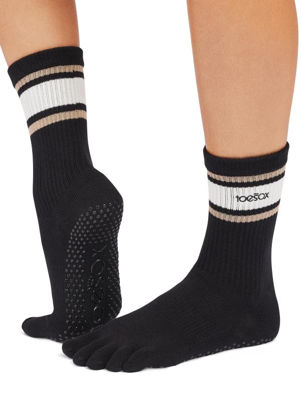 乐天商城 - [toesox] トゥソックス 5本指 靴下 滑り止め クルー Crew グリップ ソックス ヨガ靴下 ピラティス バレエ 吸汗 速乾 通気性 クルー丈