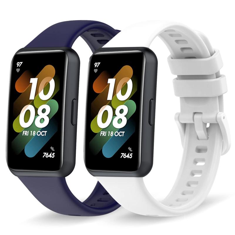  2 Pack バンド For Huawei Band 7 対応 フレキシブルシリカゲル交換用 ベルト