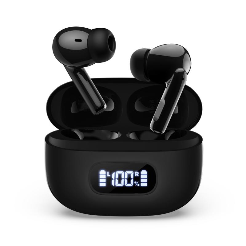イヤホン【2026新型・Bluetooth6.0】 ワイヤレスイヤホン Hi-Fi ENCノイズキャンセリング IPX6防水 LEDディスプレイ残量表示 emuland-store-10273933 emuland サンプル画像2