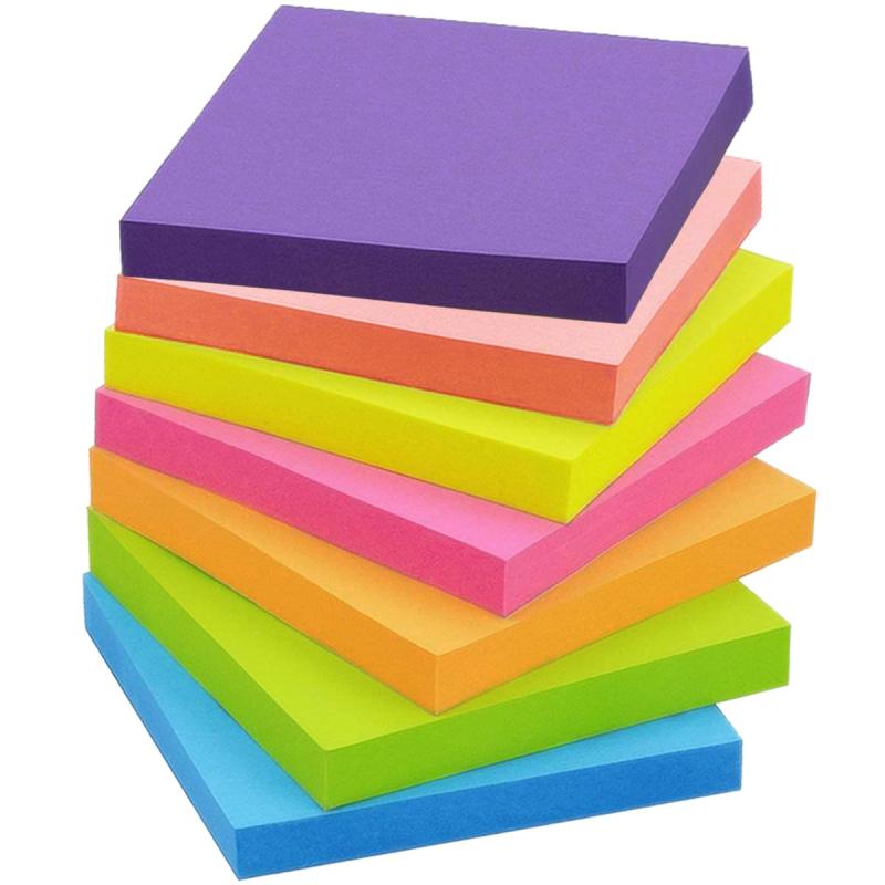 7冊*100枚(7色から選べます) 75x75mm 付箋 おしゃれ 付箋紙 ふせん セット 荧光
