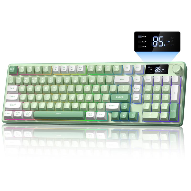 Womier ゲーミングキーボード ワイヤレスメカニカルキーボード,Bluetooth/2.4G/有線接続, RGBライト付き