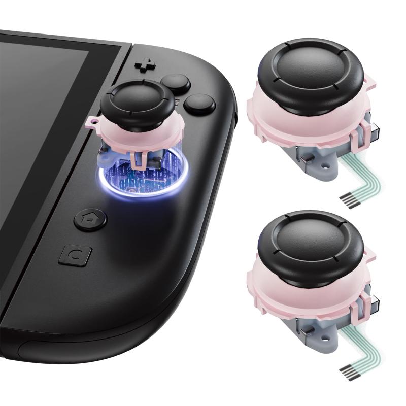 eXtremeRate Nintendo Switch 2 Joy-Conに対応用交換3Dジョイスティック、Joy-Con 2左右コントローラー対応アナログスティック サムスティック、修理工具付き マルチカラー