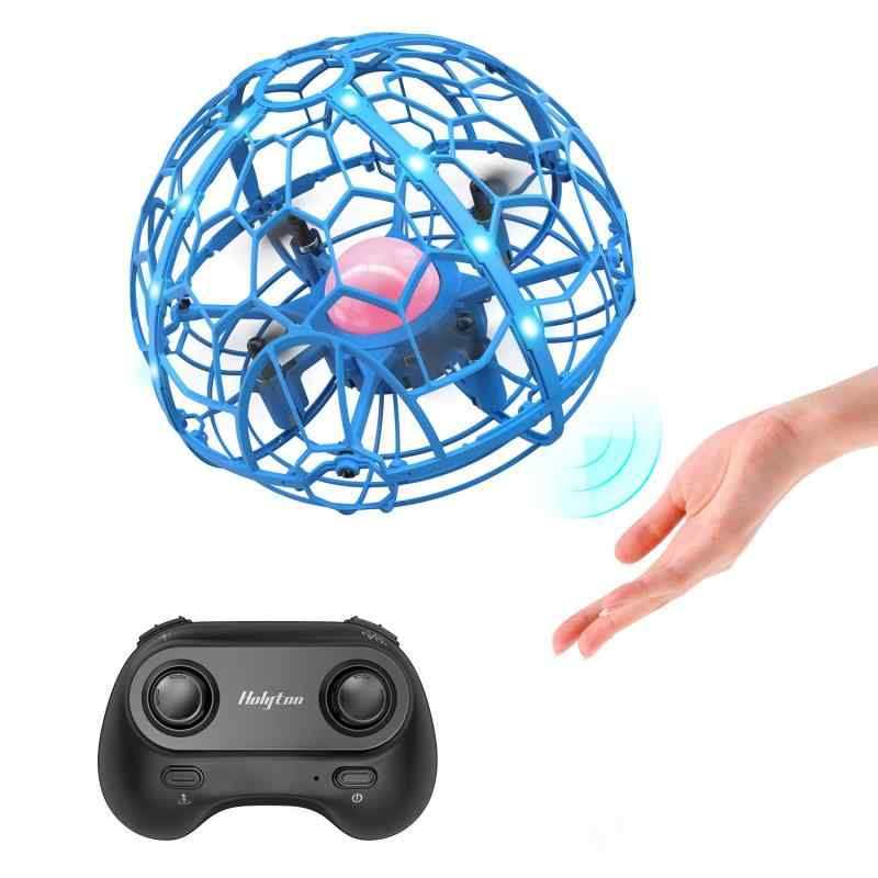 Holyton ドローン こども向け おもちゃ ラジコン ミニドローン ジェスチャー制御 リモコン付き 室内 ハンドコントロール 初心者 赤外線誘導センサー 動回避障害機能 2段階スピード調整 高度
