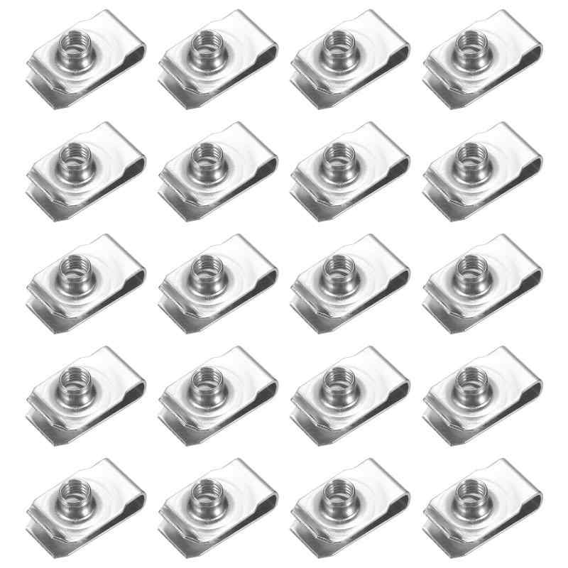 PATIKIL U-Style Clip-On Nut, Regular Extruded U-Nut U-Type Fasteners Hardware Nut for Automotive Metal Car Motorcycles