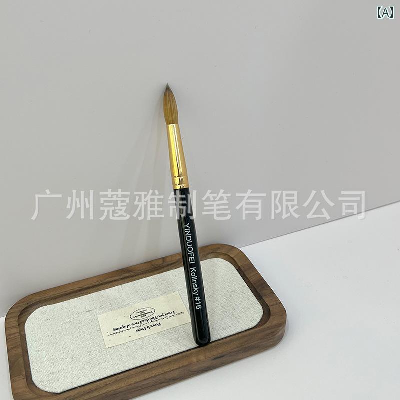 ネイルブラシ ミンク毛 水晶ペン コリンスキー ナチュラル ハンドル 木製 ポータブ...