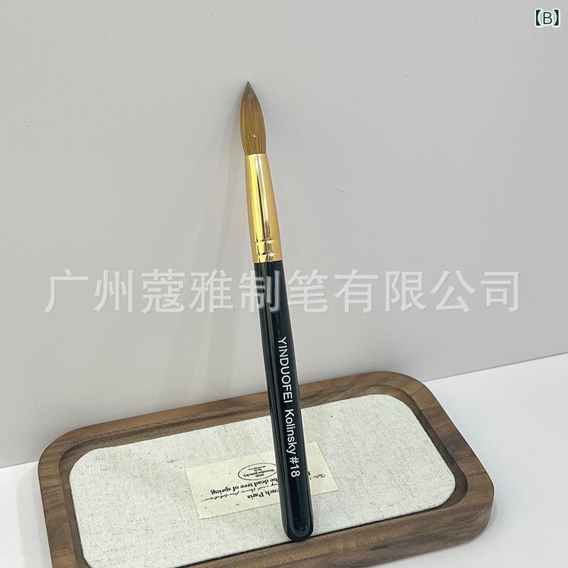 ネイルブラシ ミンク毛 水晶ペン コリンスキー ナチュラル ハンドル 木製 ポータブ...
