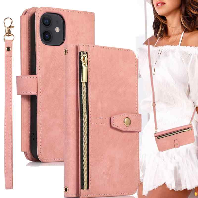 BonwFzin For iPhone 12 / 12 Pro ケース 手帳型 ショルダー 適用 【 ストラップ 二本同梱】 アイフォン 12 プロ ショルダーケース アイホン12 手帳 アイホン12プロ スマホケース ストラップホール付き emuland-store-10626386 emuland サンプル画像3