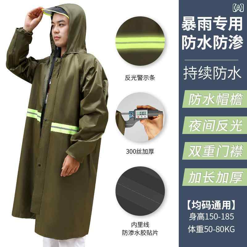 ・カテゴリ: 雨衣・用途: 長款徒步・厚さ: 厚款・素材: 帆布・防水層: PVC・対象: 成人・人数: 1人・重さ: 約1kg・カラー: 軍緑・スタイル: 拉链