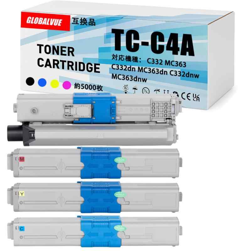 GLOBALVUE TC-C4A 互換トナーカートリッジ 大容量 残量表示対応 ICチップ搭載 高精細トナーパウダー ISO9001認証