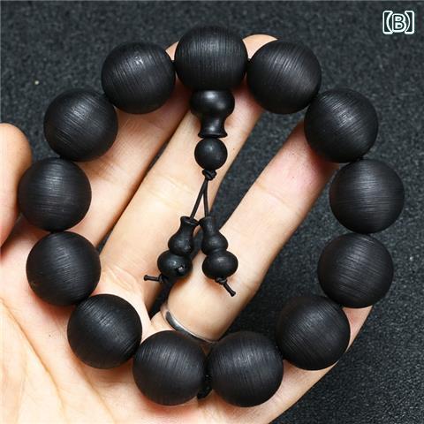 ベトナム 産 天然 沈香 手 串、 ネジ 模様 加工古 材 仏 珠、 沈水 タイプ、 8 mm...