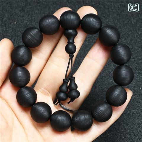 ベトナム 産 天然 沈香 手 串、 ネジ 模様 加工古 材 仏 珠、 沈水 タイプ、 8 mm...