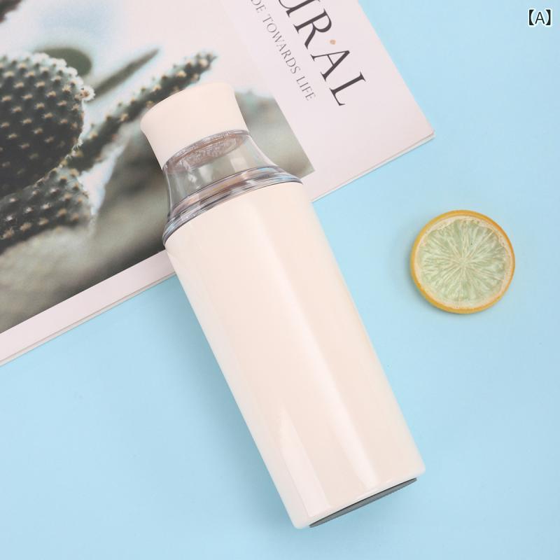 保温カップ メンズ レディース キッズ 冷萃 冷泡 茶葉ストレーナー 付き 450ml 大容量 透明 ステンレス 双層 保温 家用 便携 現代 シンプル デザイン 厚手 直飲み 蓋 プラスチック カラビナ 付き 屋外 スポーツ 車載 オフィス シーン 対