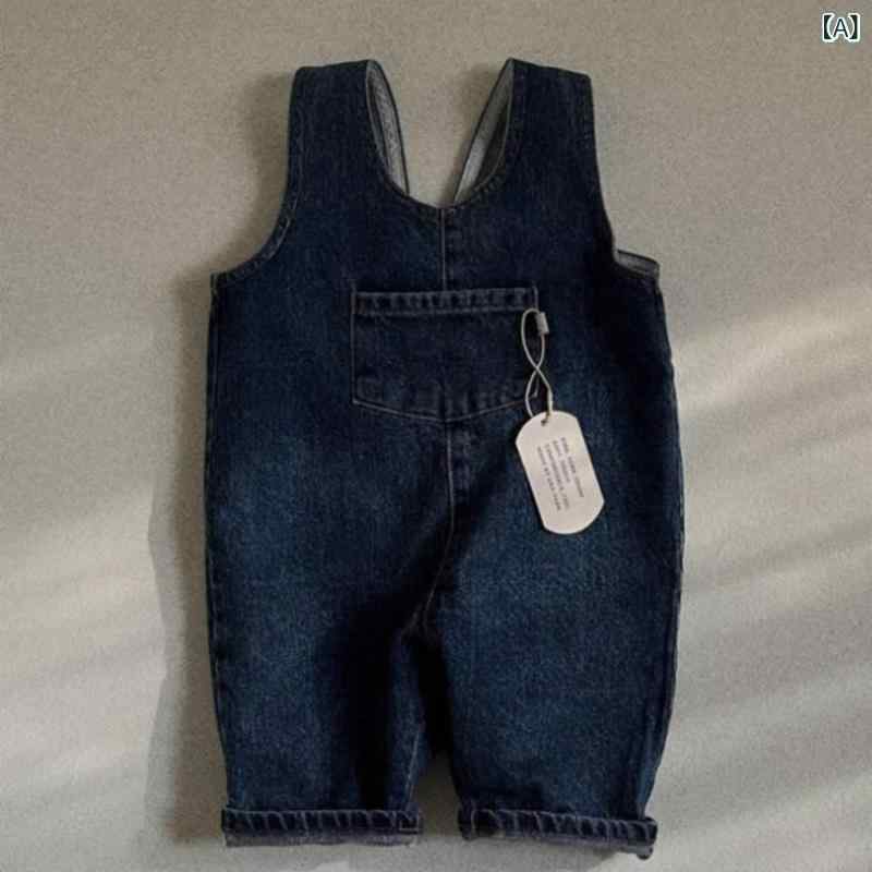 ベビー 男の子 女の子 背広パンツ デニム コットン 綿素材 長ズボン 口袋付き 連体...