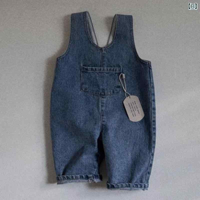ベビー 男の子 女の子 背広パンツ デニム コットン 綿素材 長ズボン 口袋付き 連体...